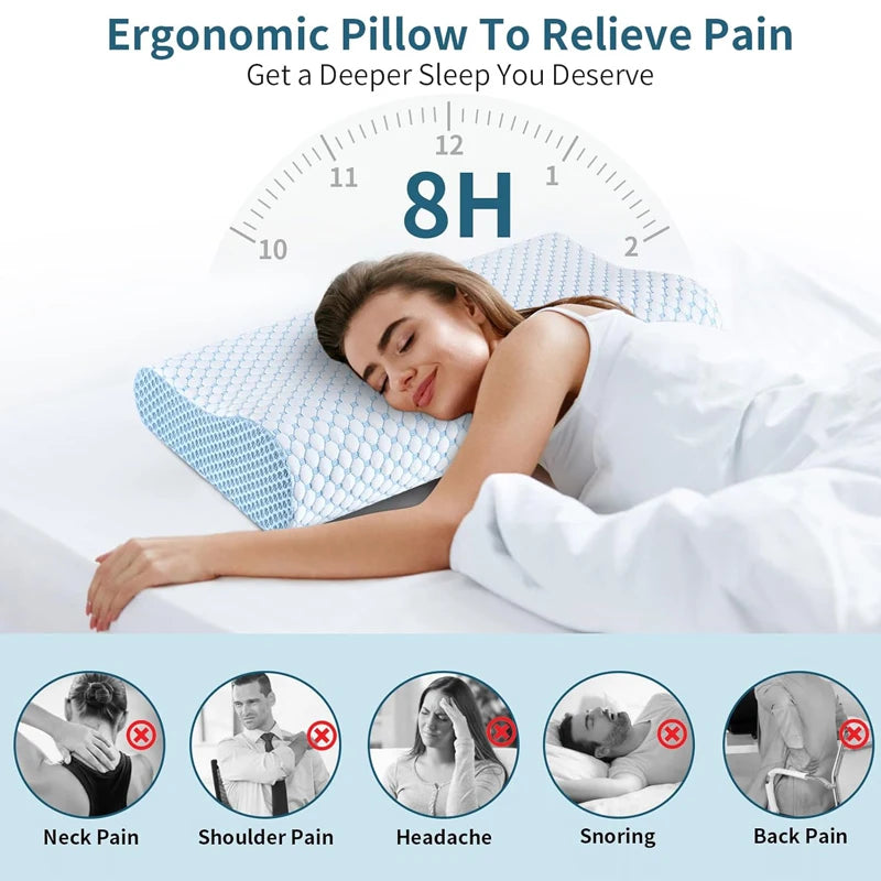 2-in-1 Ergonomic Memory Foam Pillow