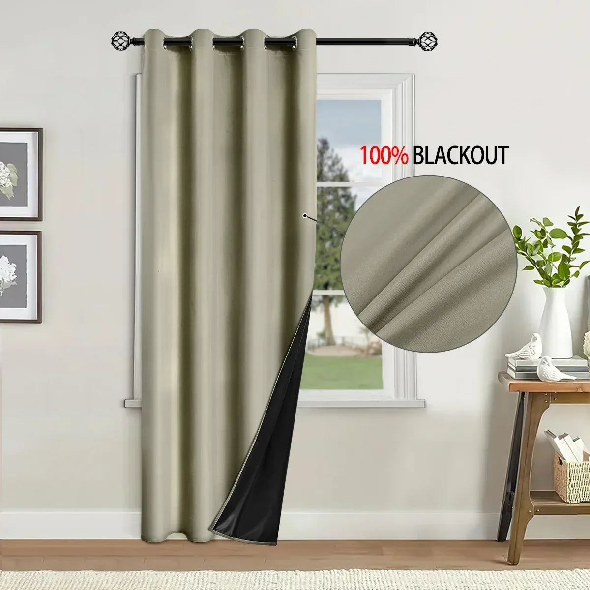 1PC/2PCS 100% Blackout Curtains – Thermal