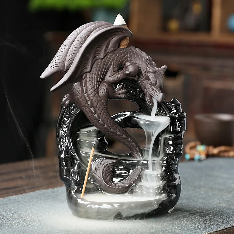 Dragon Backflow Incense Burner Ceramic