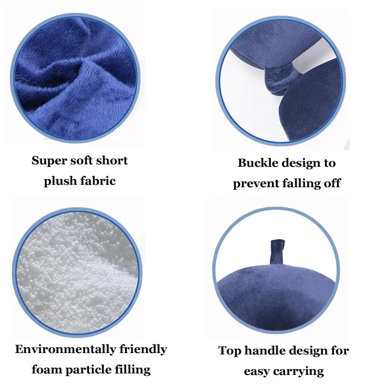 Memory Foam Travel Neck Pillow with Snap Strap