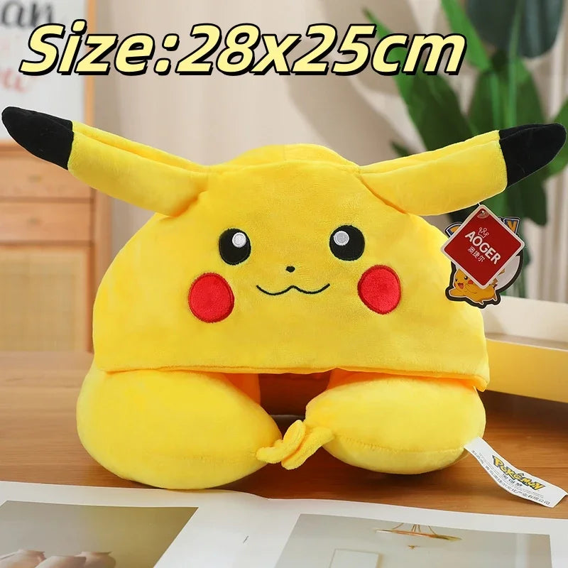 Pikachu Hooded U-Shaped Travel Neck Pillow