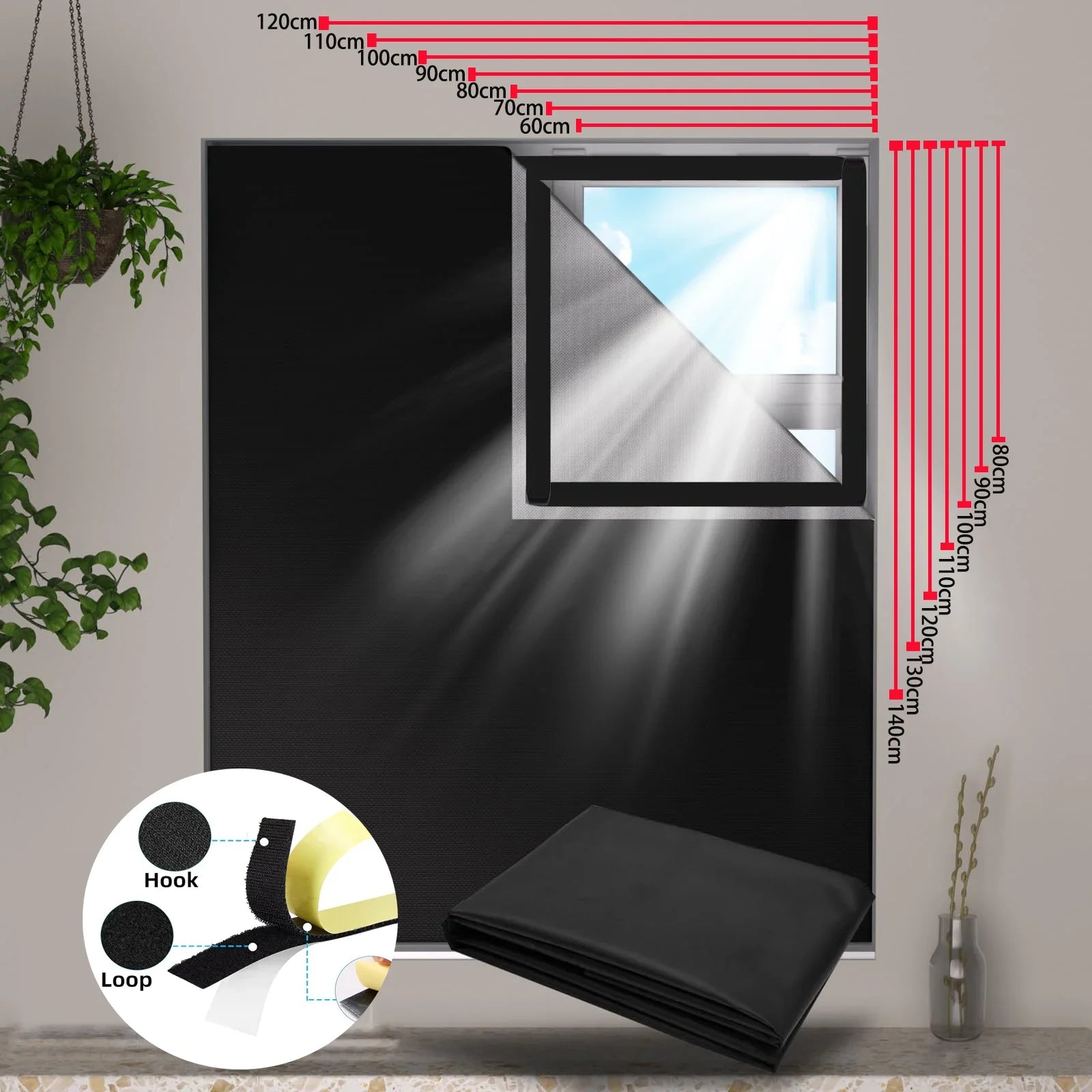 Custom No-Drill 100% Blackout Curtain