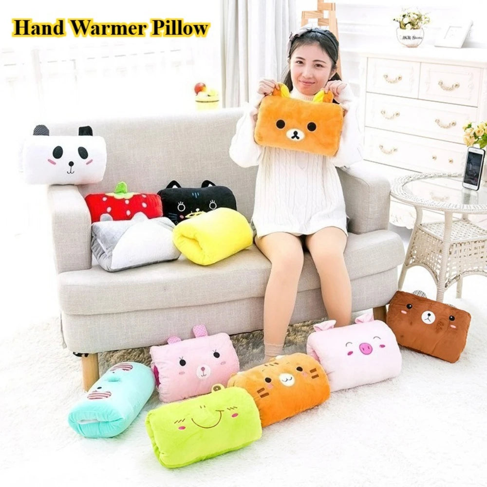 Hand-Warming Plush Nap Pillow Cushion
