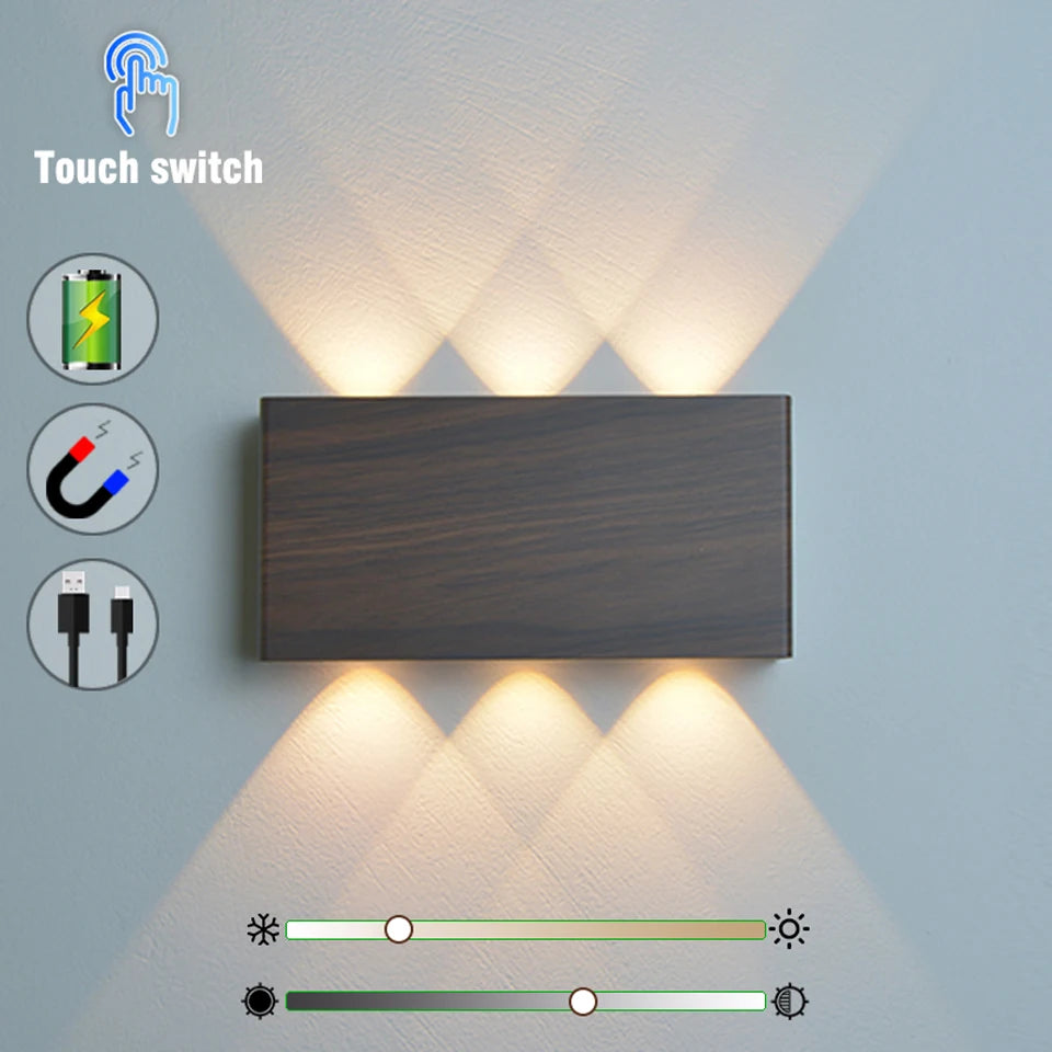 Touch Dimming LED Wall Lamp USB Rechargeable
