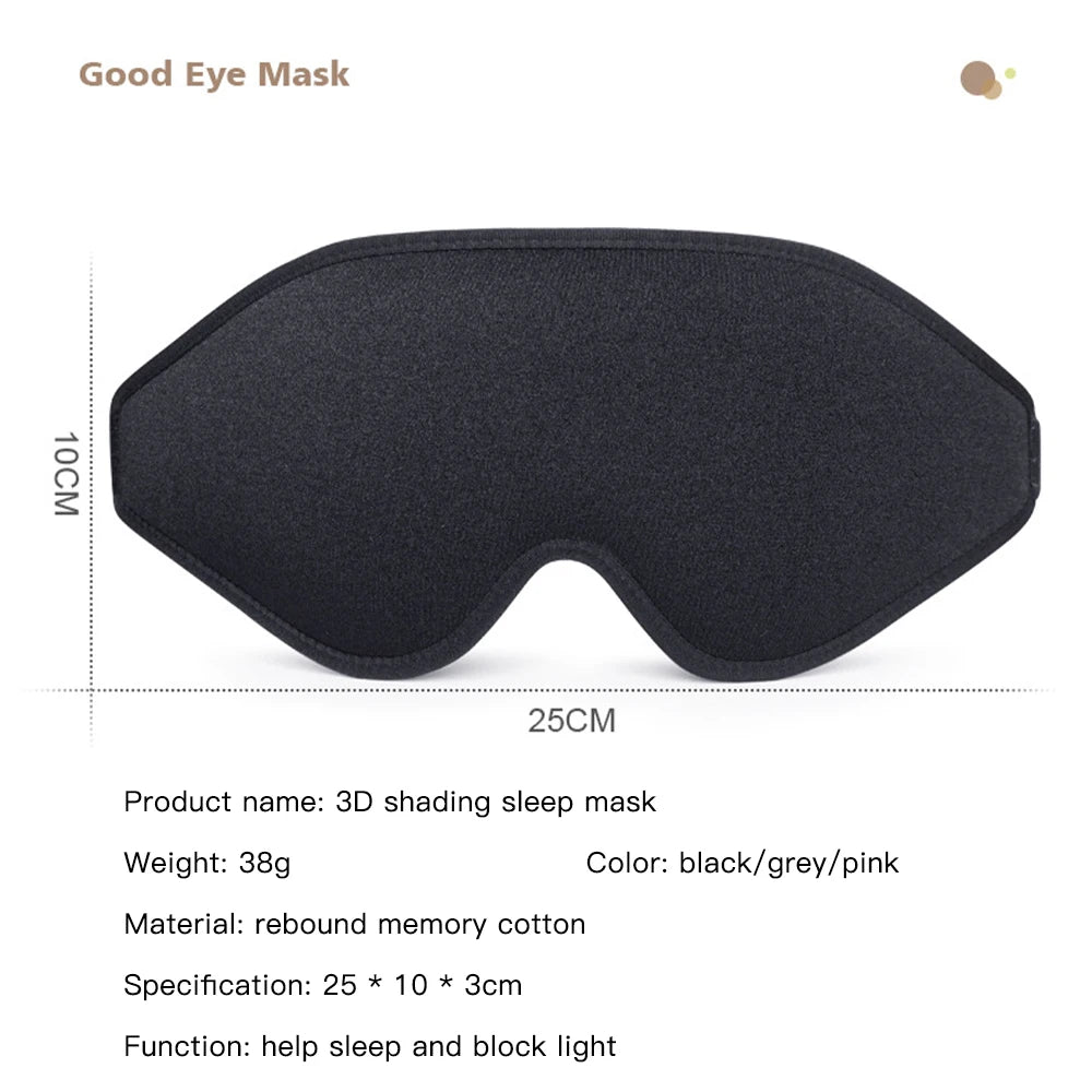 3D Sleep Mask – Soft Memory Foam Eye Cover