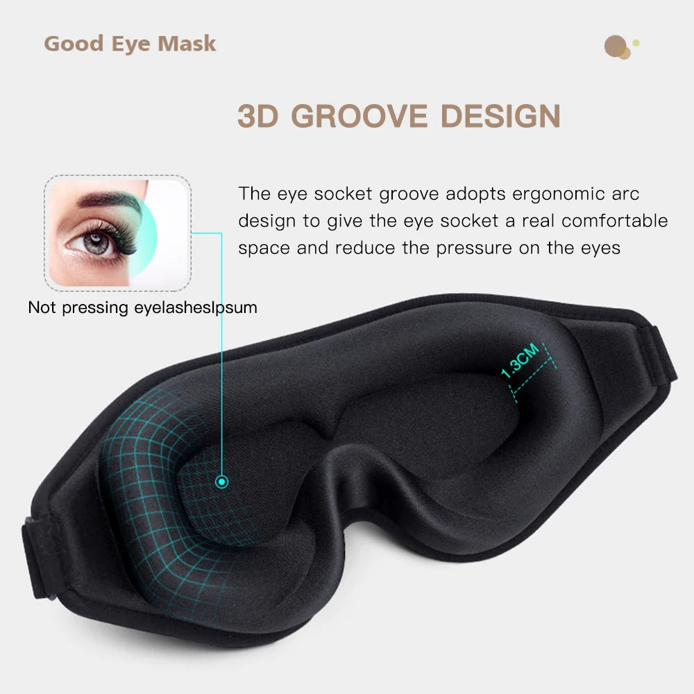 3D Sleep Mask – Soft Memory Foam Eye Cover