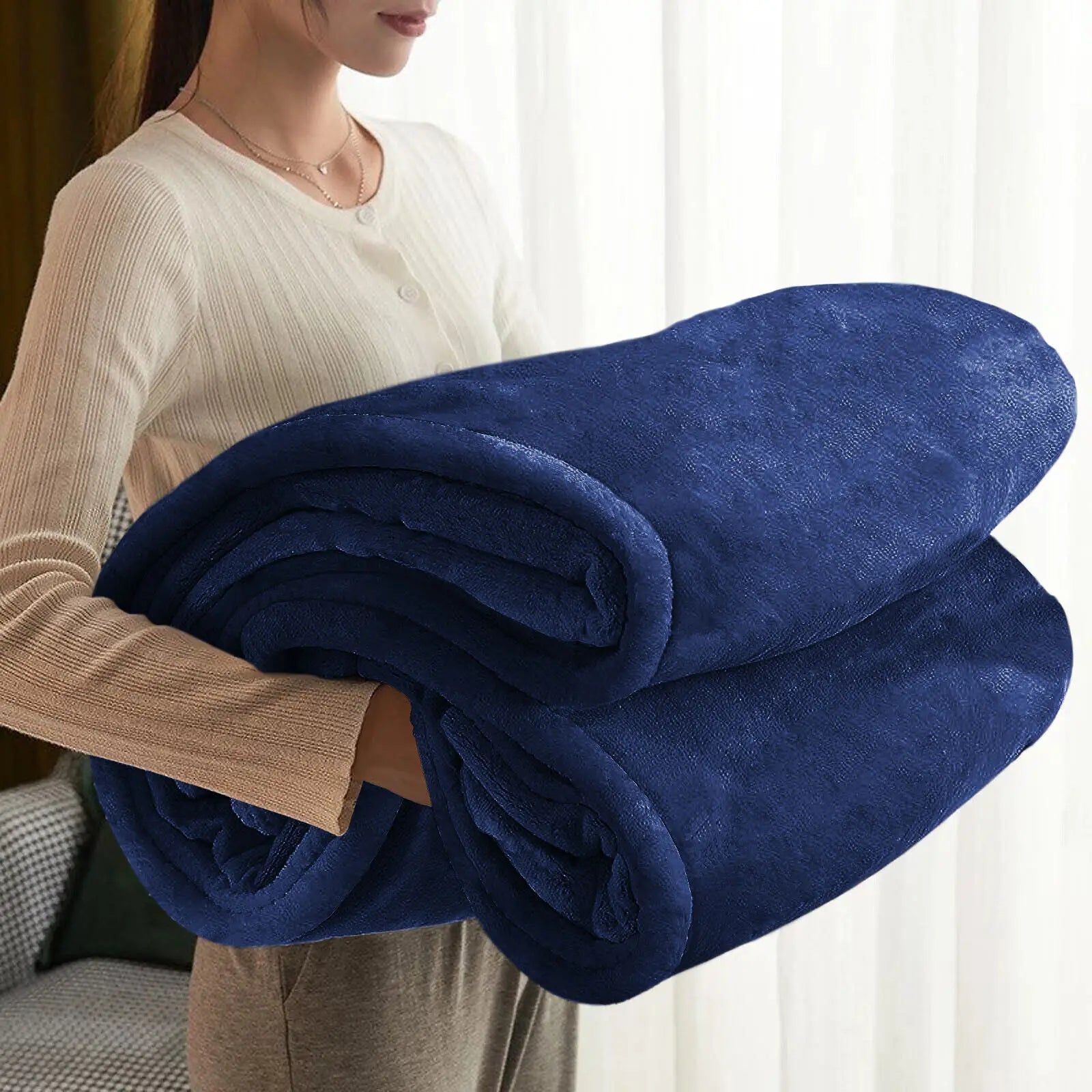Fleece Plush Soft Blanket for Sofa & Bed