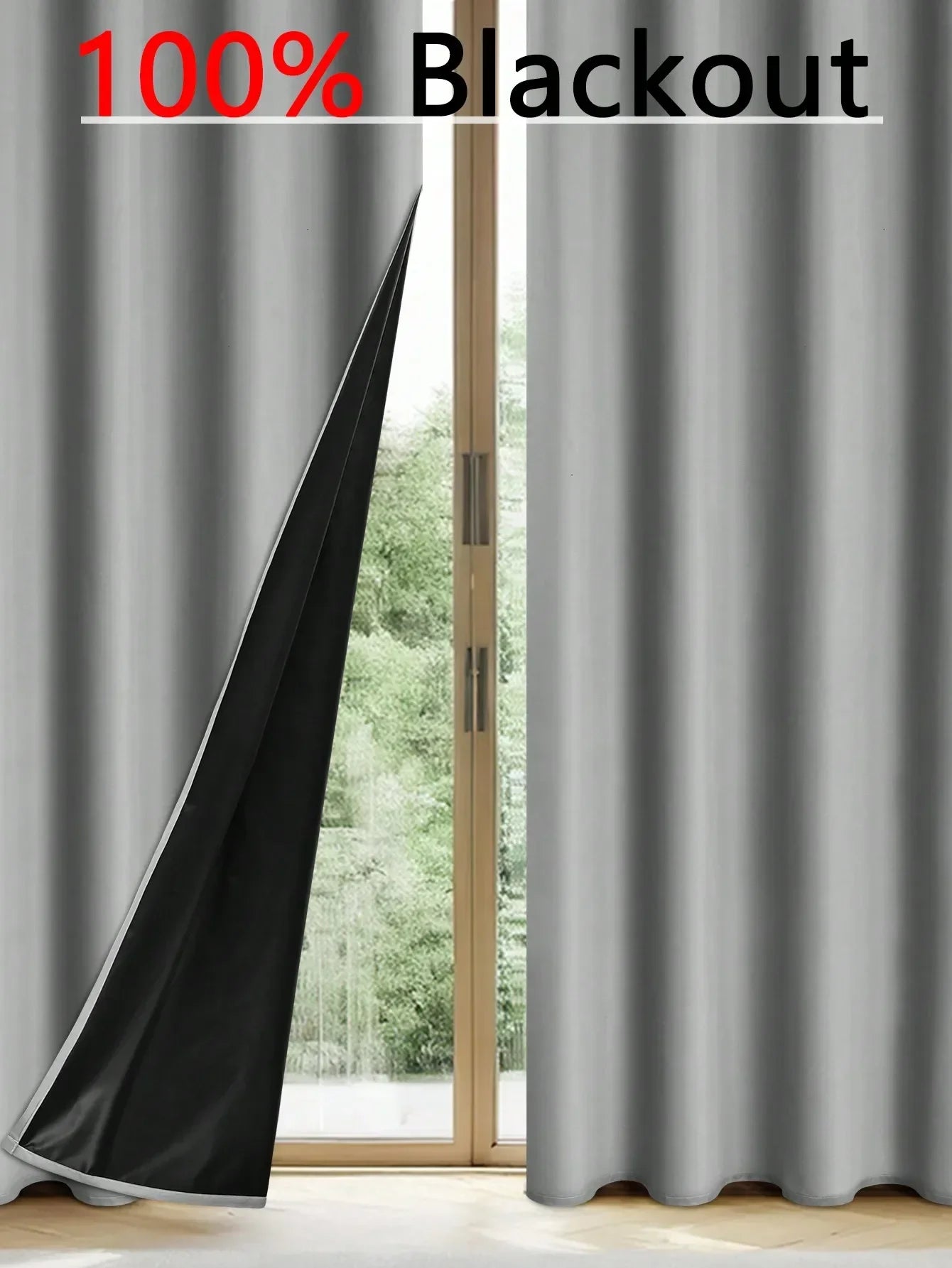 Solid 100% Blackout Curtain with Grommets