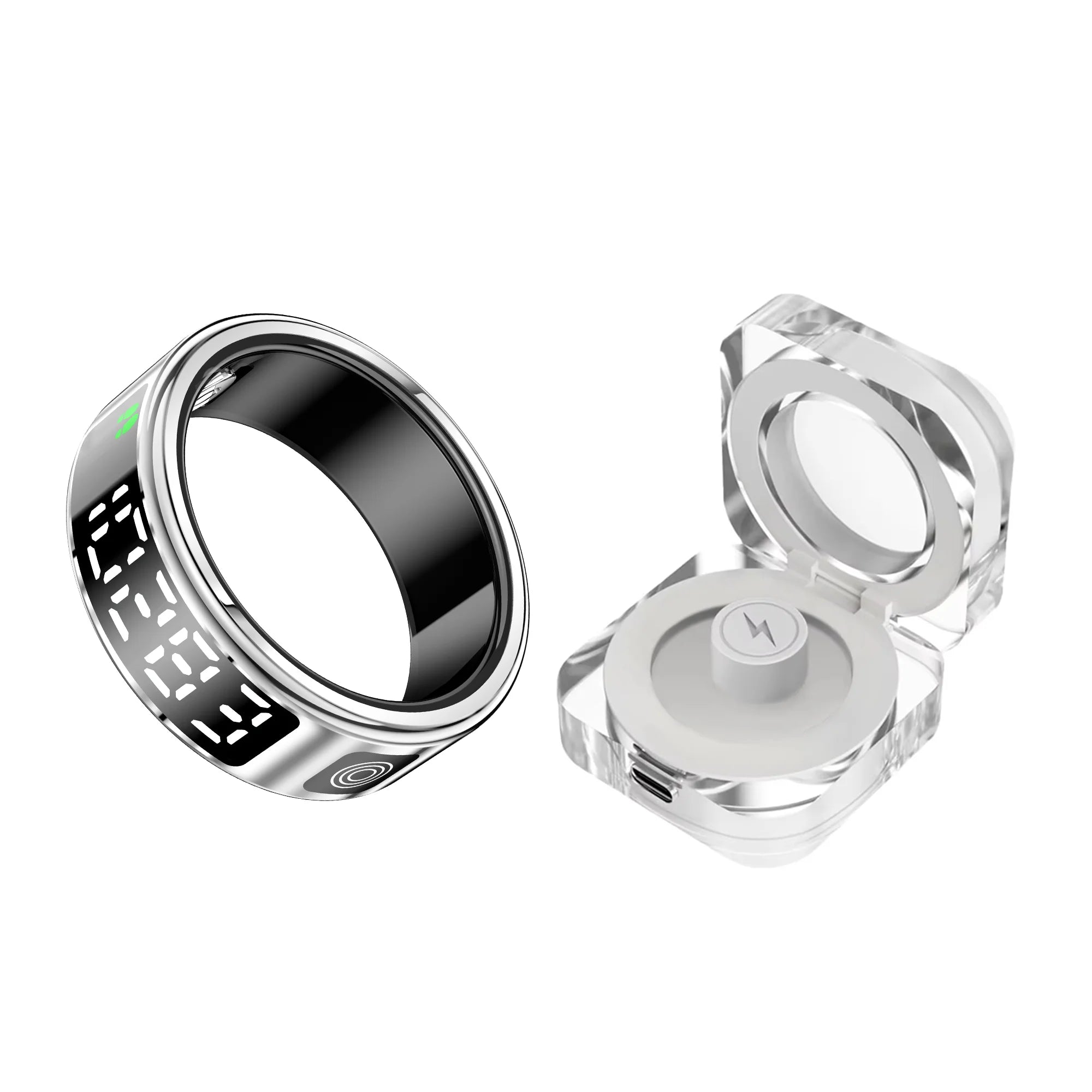 Smart Ring with Charging Box & Health Tracker
