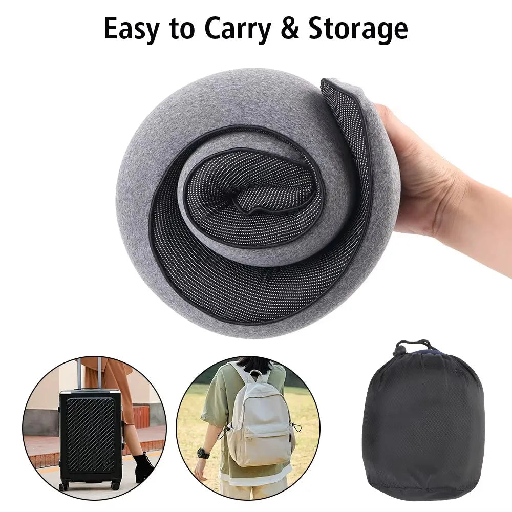 Snail-Shaped Memory Foam U-Shaped Travel Pillow