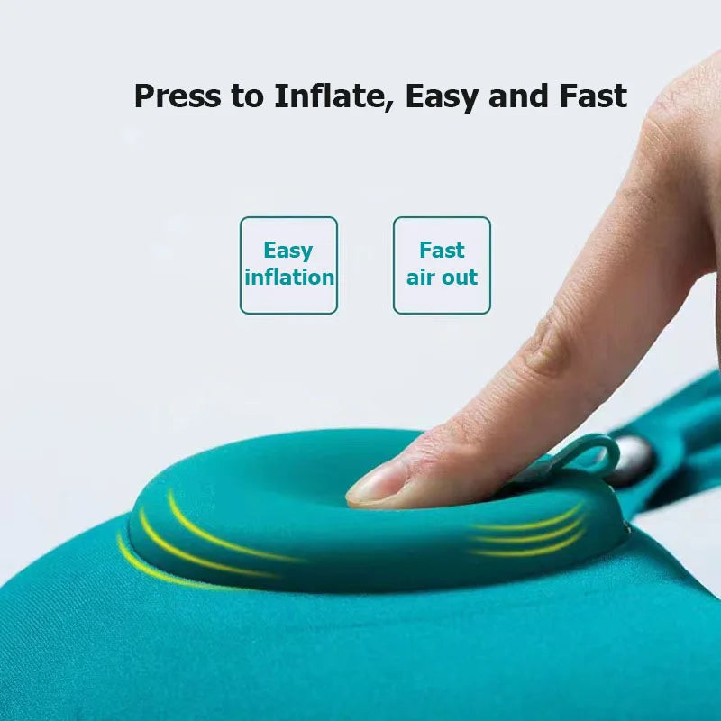 Inflatable U-Shaped Travel Neck Pillow