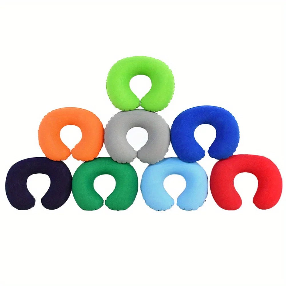 Inflatable C-Shaped Travel Neck Pillow