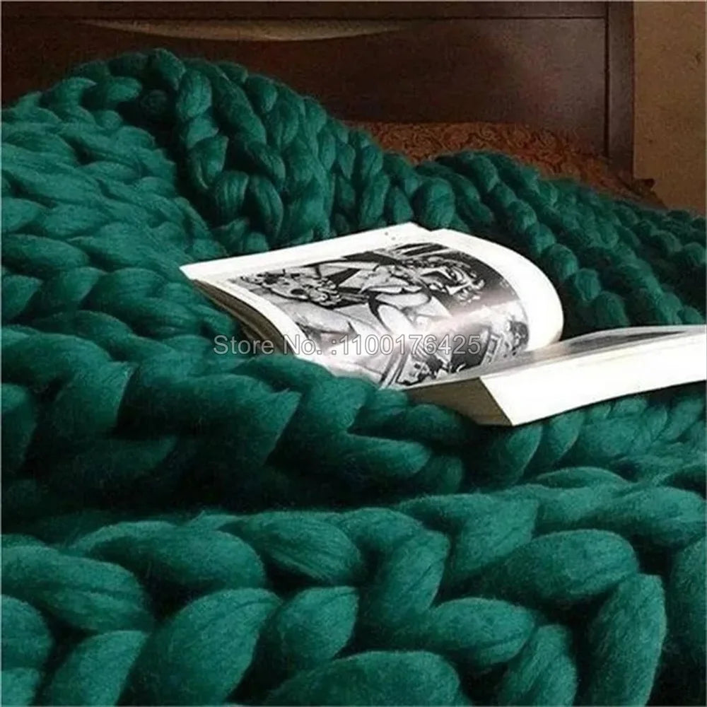 Grey Chunky Knitted Blanket