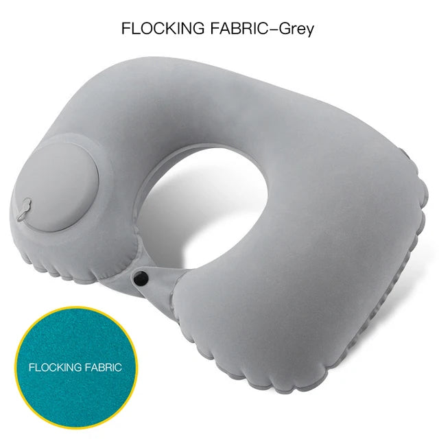 Inflatable U-Shaped Travel Neck Pillow