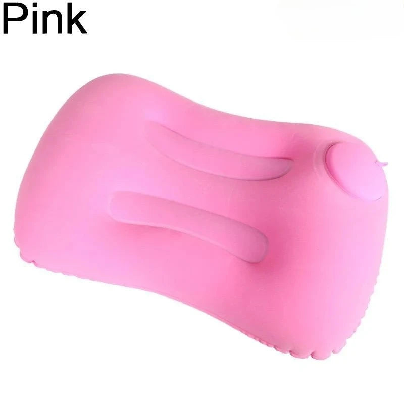 Flocking Inflatable Square Travel Pillow