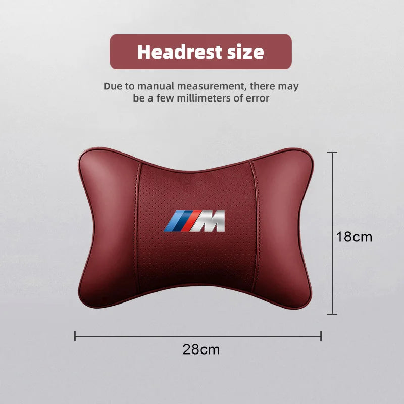 Leather Car Headrest Neck Pillow for BMW