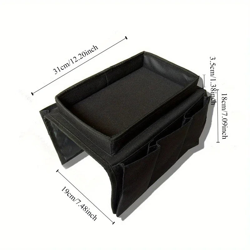 Oxford Cloth Sofa Armrest Organizer with Tray