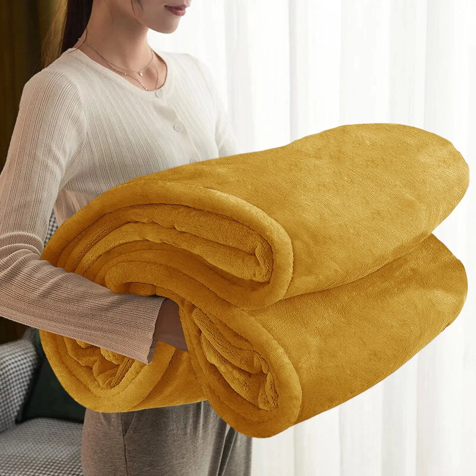 Fleece Plush Soft Blanket for Sofa & Bed