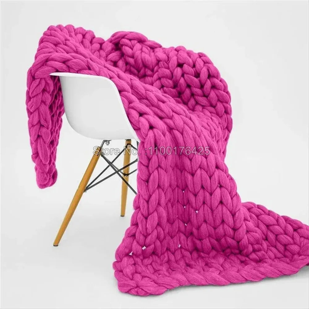 Grey Chunky Knitted Blanket
