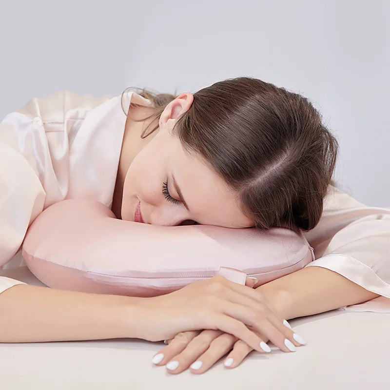 Silk Memory Foam U-Shaped Travel Neck Pillow