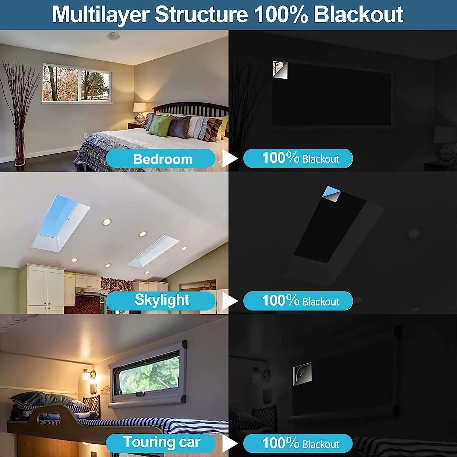 100% Blackout Window Cover Privacy Film Cloth