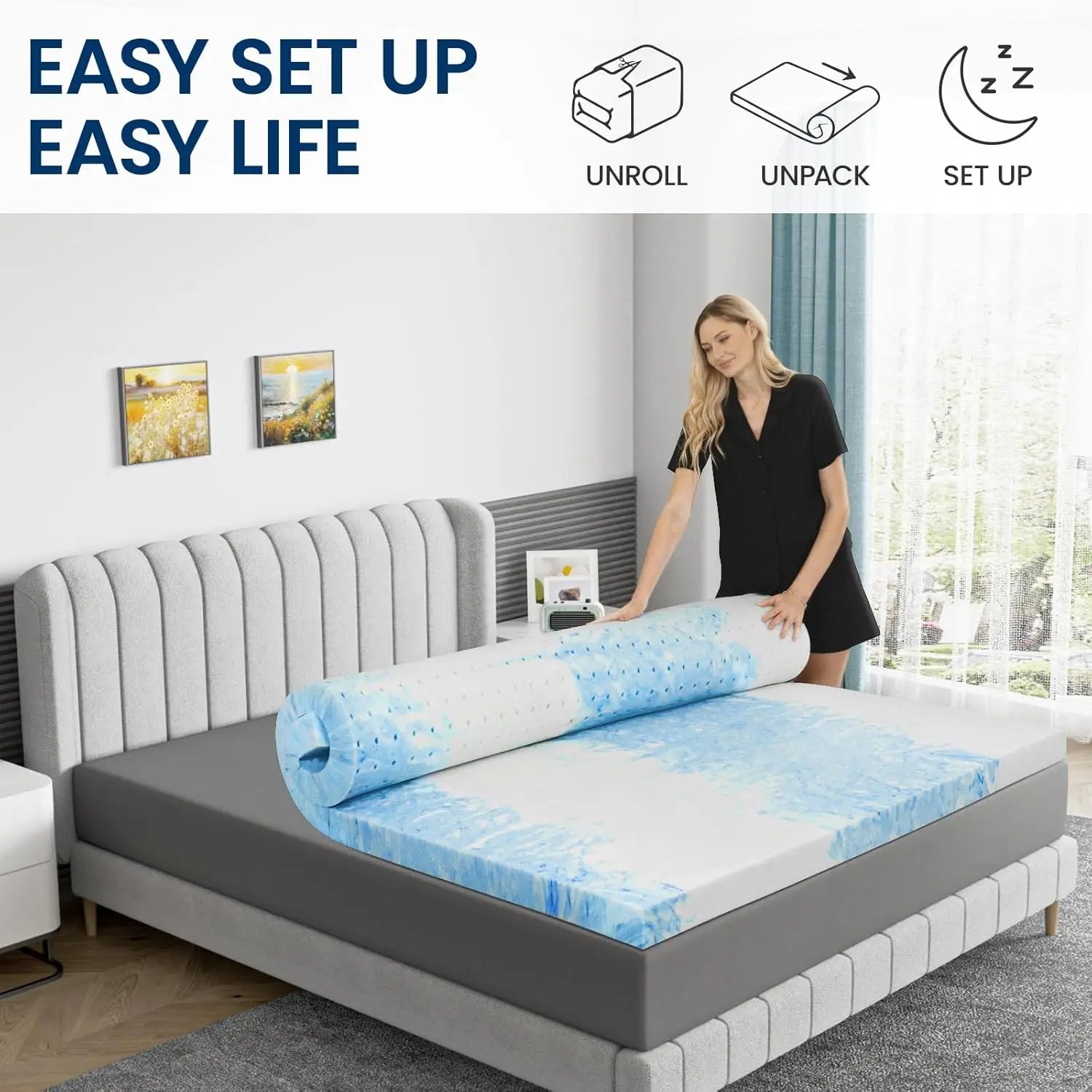 Custom Cooling Gel Memory Foam Topper