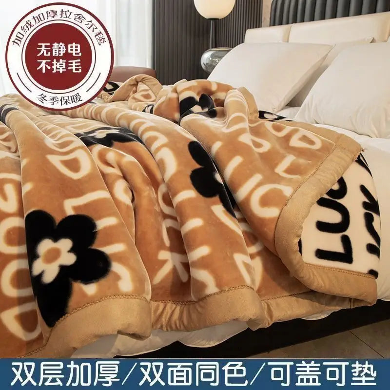 Weighted Raschel Plush Warm Blanket