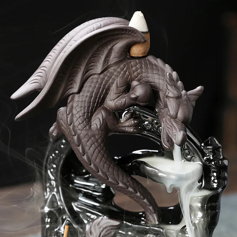 Dragon Backflow Incense Burner Ceramic