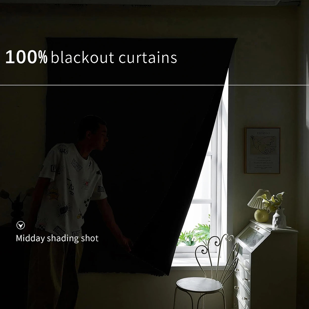 Self-Adhesive 100% Blackout Curtain – 1PC