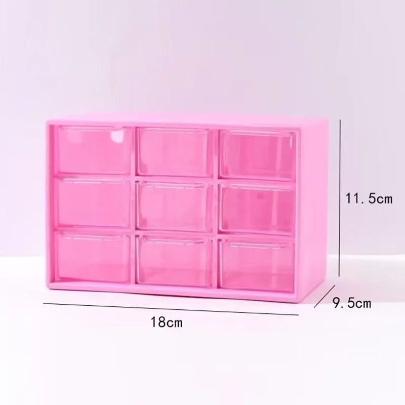9-Grid Transparent Desk Drawer Organizer