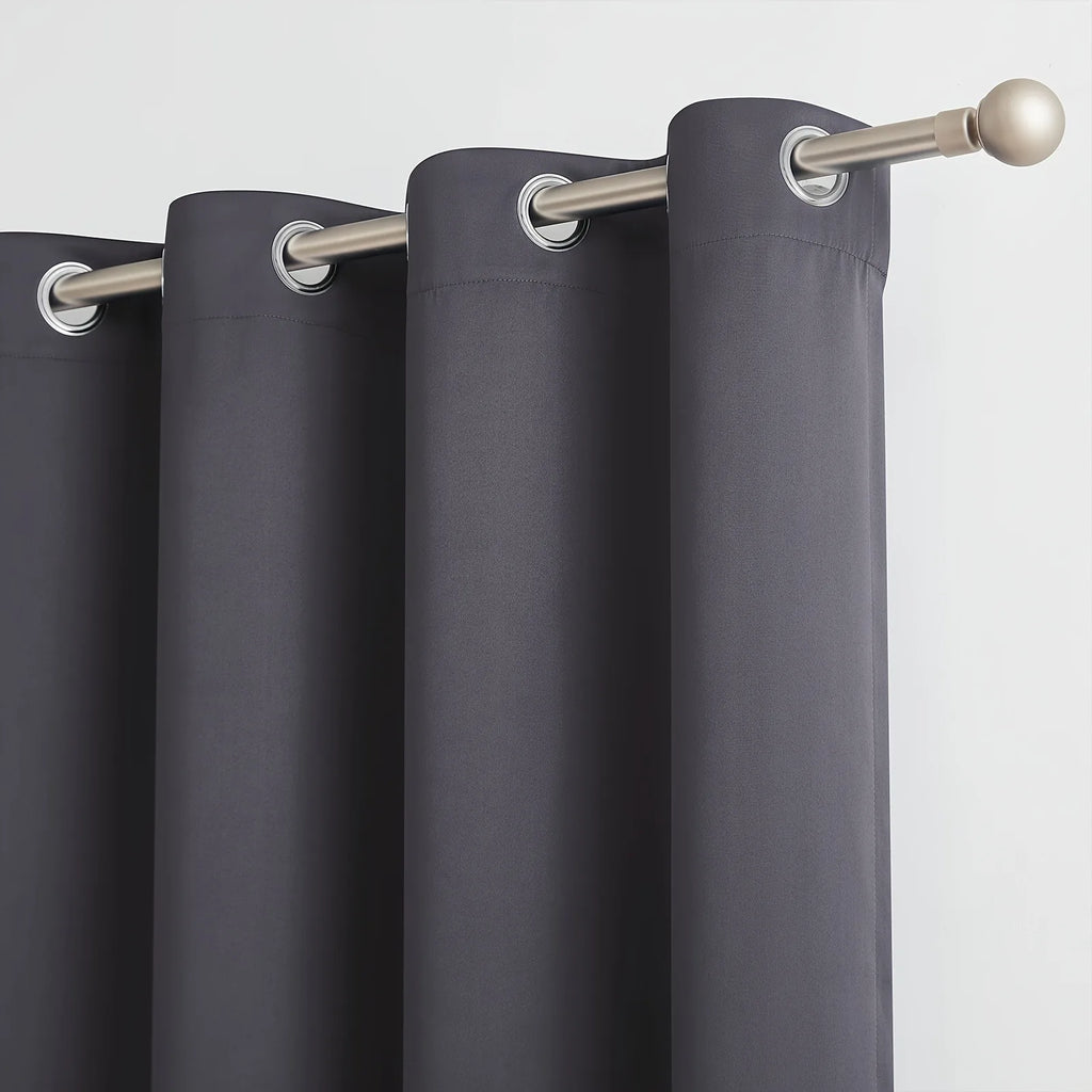 2 Panels Solid 100% Blackout Curtains
