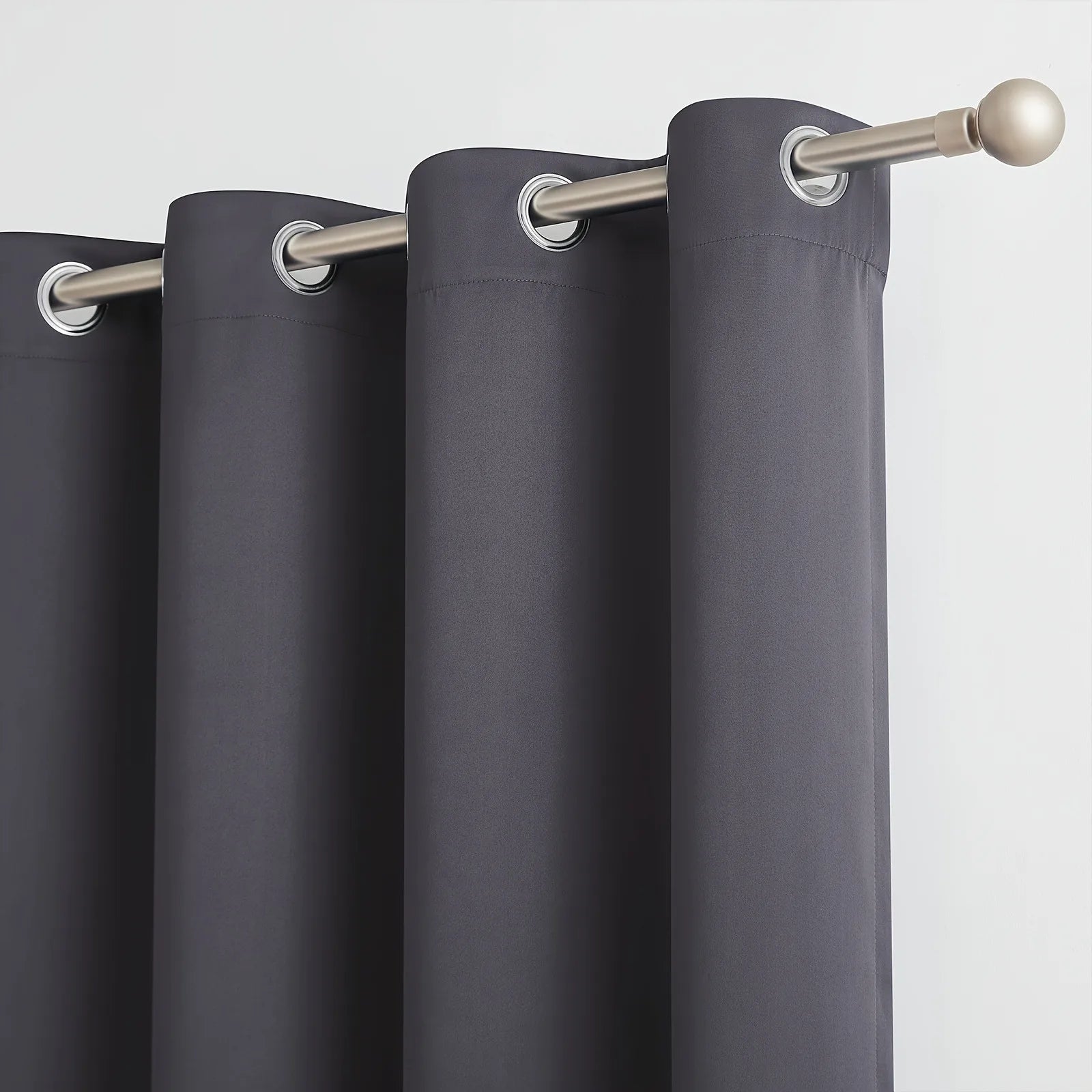 2 Panels Solid 100% Blackout Curtains