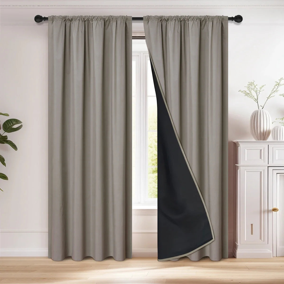 100% Blackout Rod Pocket Curtain Panel