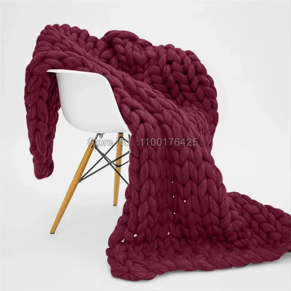 Grey Chunky Knitted Blanket