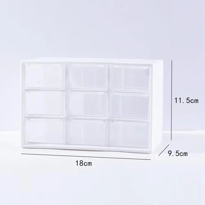9-Grid Transparent Desk Drawer Organizer