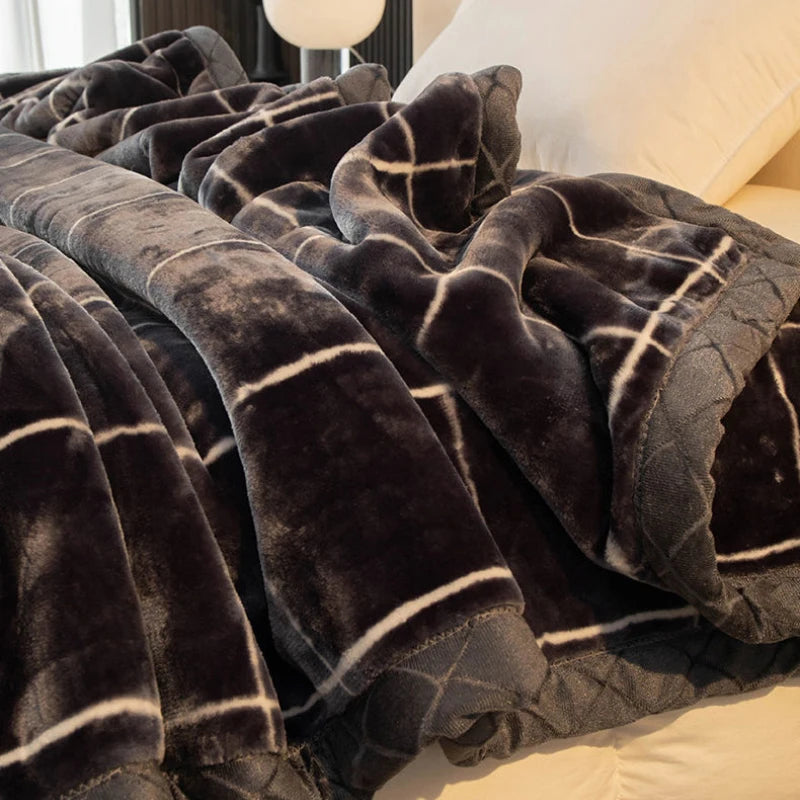 Weighted Raschel Plush Warm Blanket