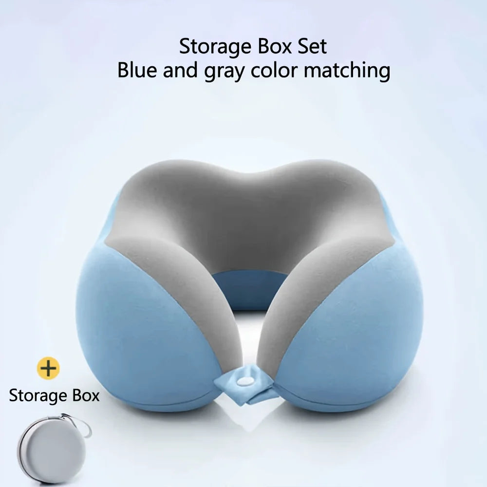 U-Shaped Travel Neck Pillow with Storage Bag