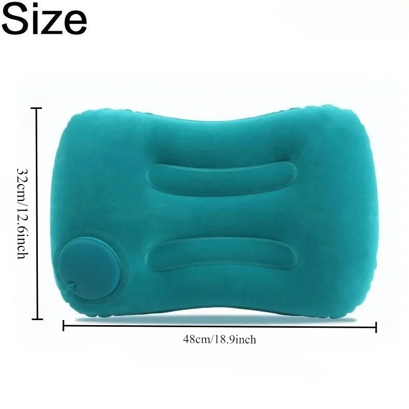 Flocking Inflatable Square Travel Pillow