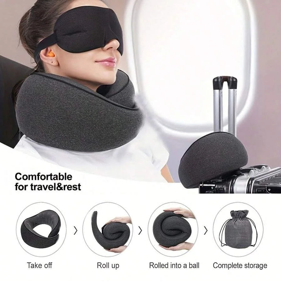 Memory Foam Travel Neck Pillow with Cover