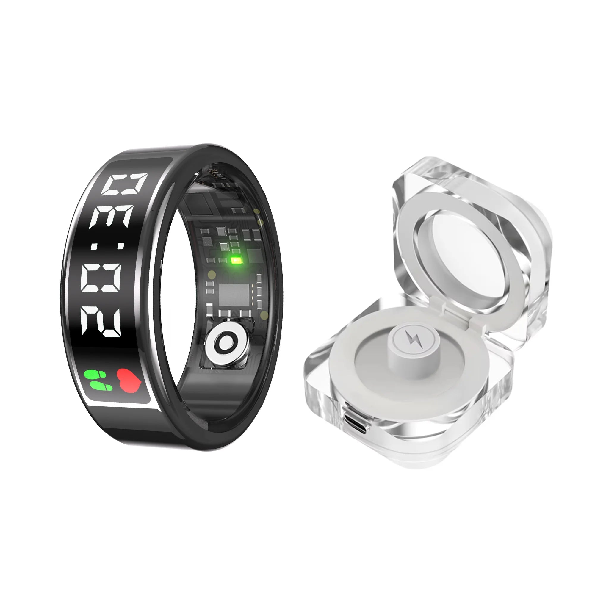 Smart Ring with Charging Box & Health Tracker