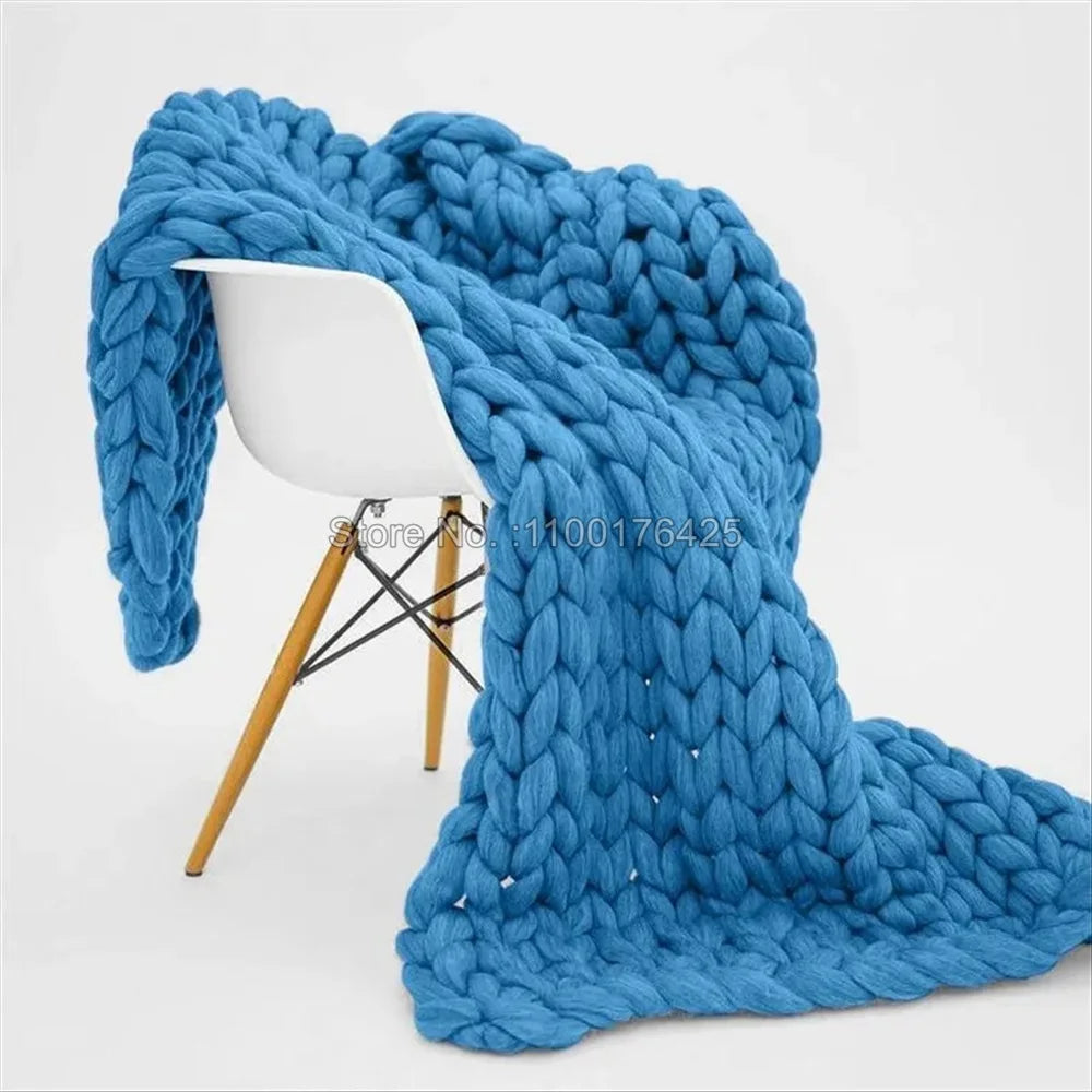 Grey Chunky Knitted Blanket