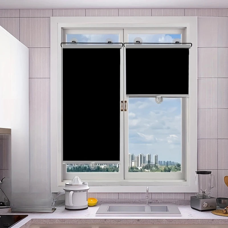 No-Drill Blackout Roller Blind – Window Shade