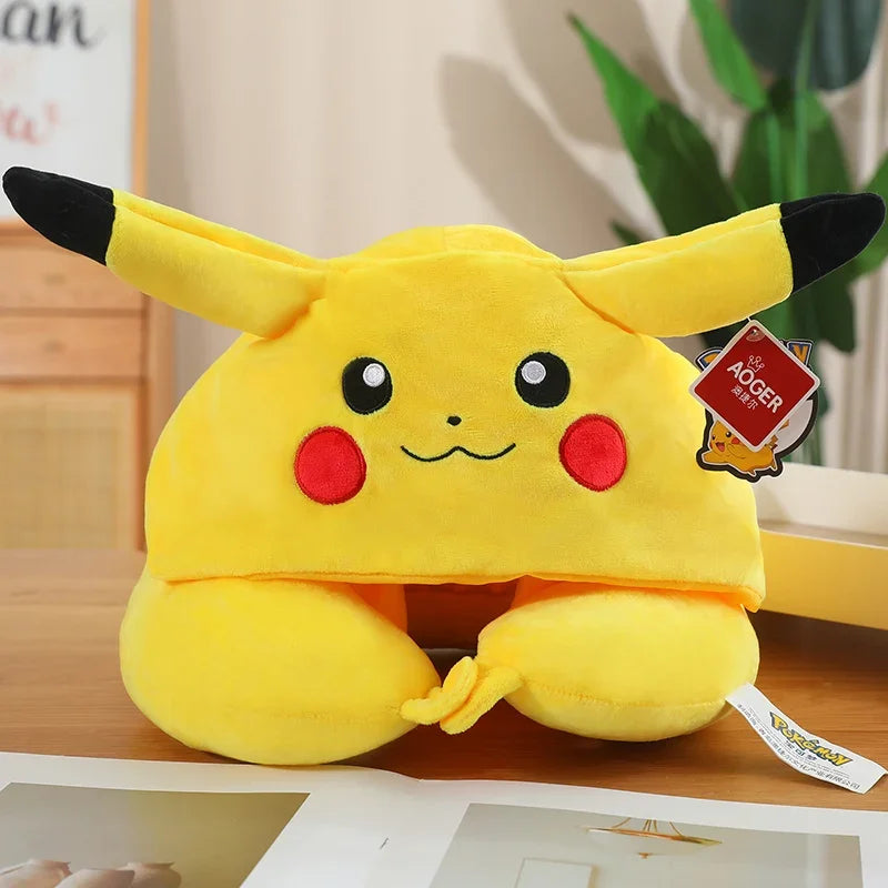 Pikachu Hooded U-Shaped Travel Neck Pillow