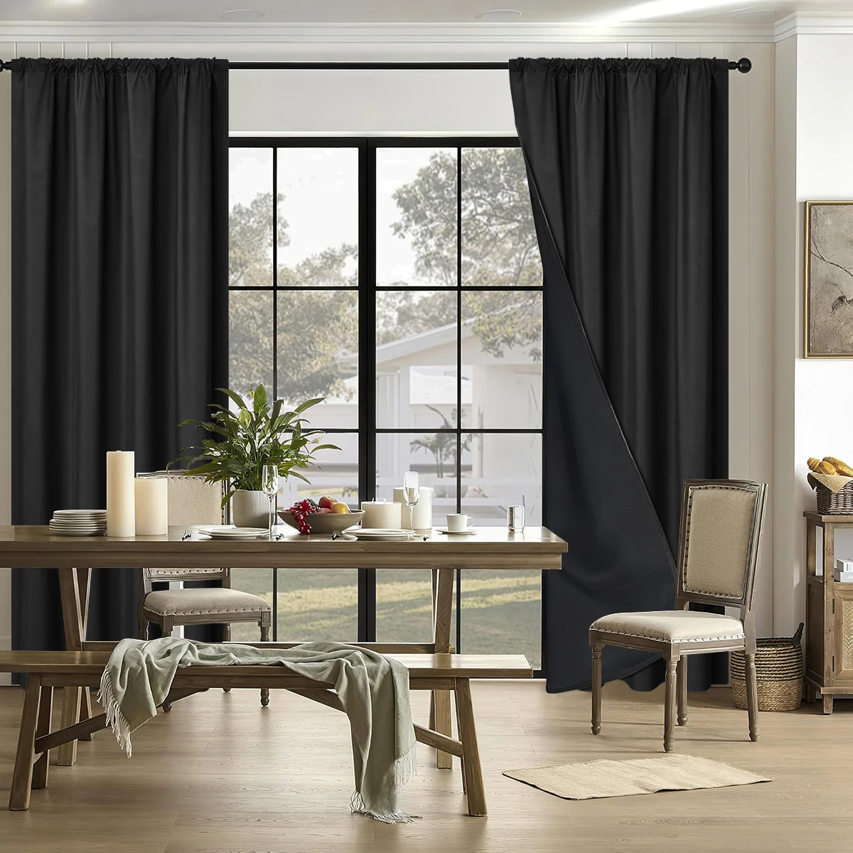 100% Blackout Rod Pocket Curtain Panel