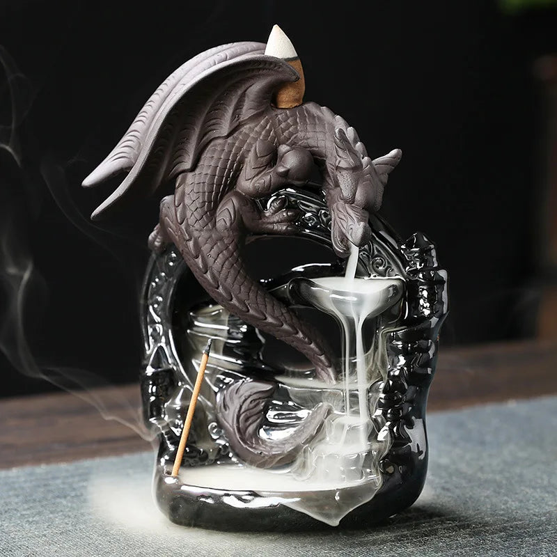 Dragon Backflow Incense Burner Ceramic