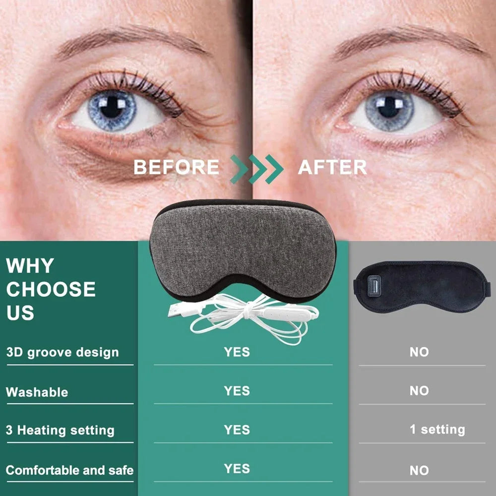 Heated Eye Mask – 3D Warm Therapy Massager
