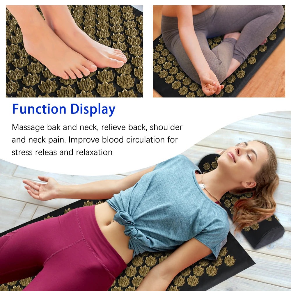 Shiatsu Acupressure Mat & Massage Pillow