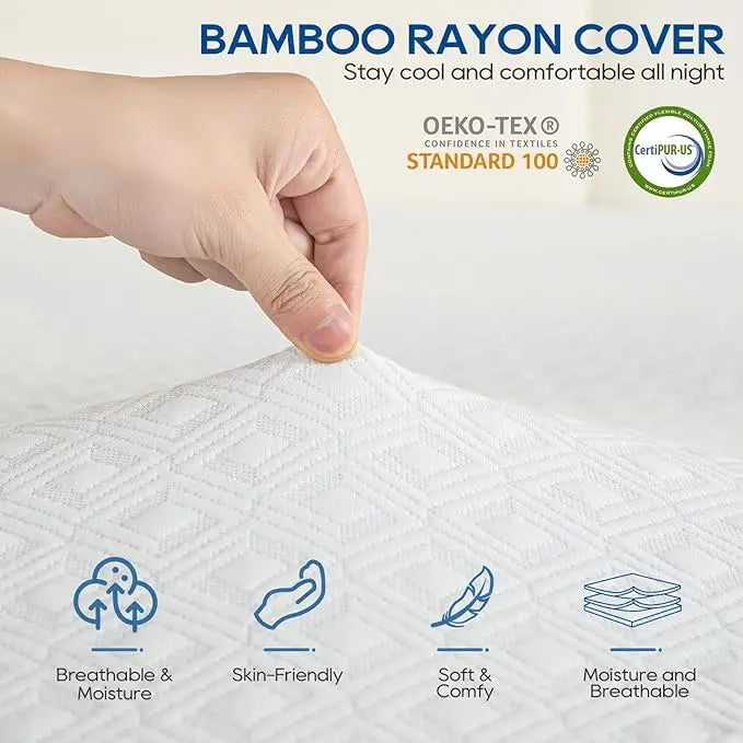 High-Density Cooling Gel Memory Foam Topper
