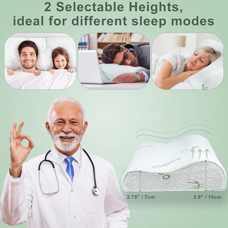 Bamboo Memory Foam Neck Pillow