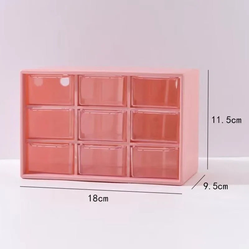 9-Grid Transparent Desk Drawer Organizer